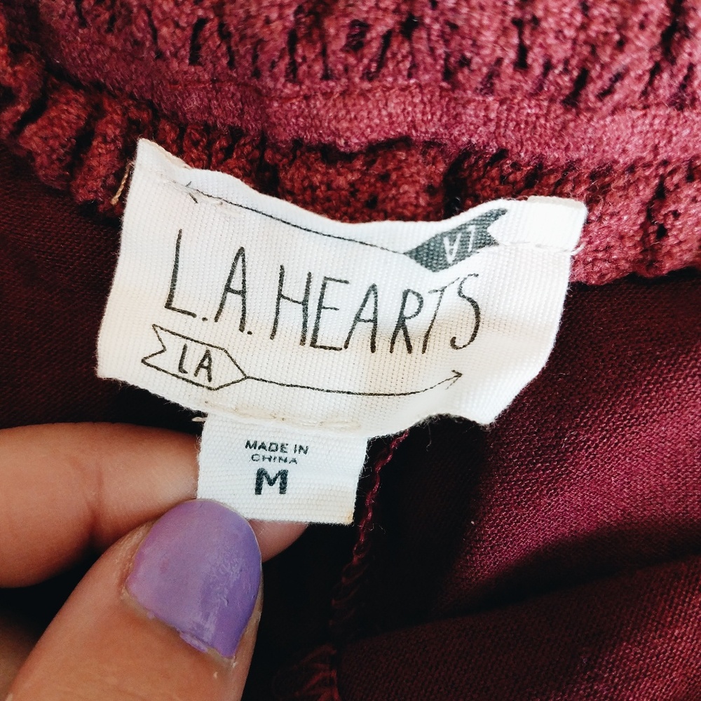Maroon High Rise Shorts - Picture 2 of 4